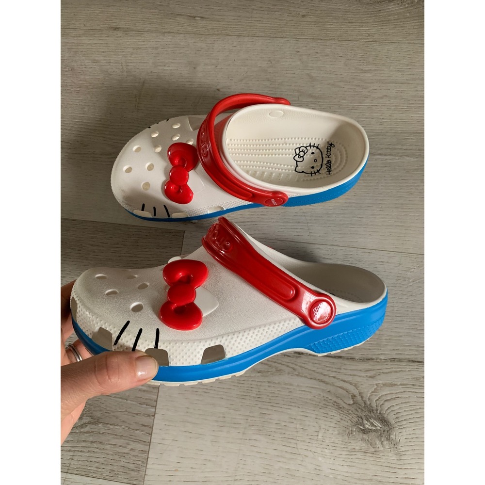 Clogs Crocs Hello Kitty I Am‎ Classic Clog girls kids size 3 white red blue